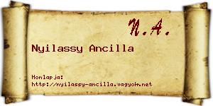 Nyilassy Ancilla névjegykártya